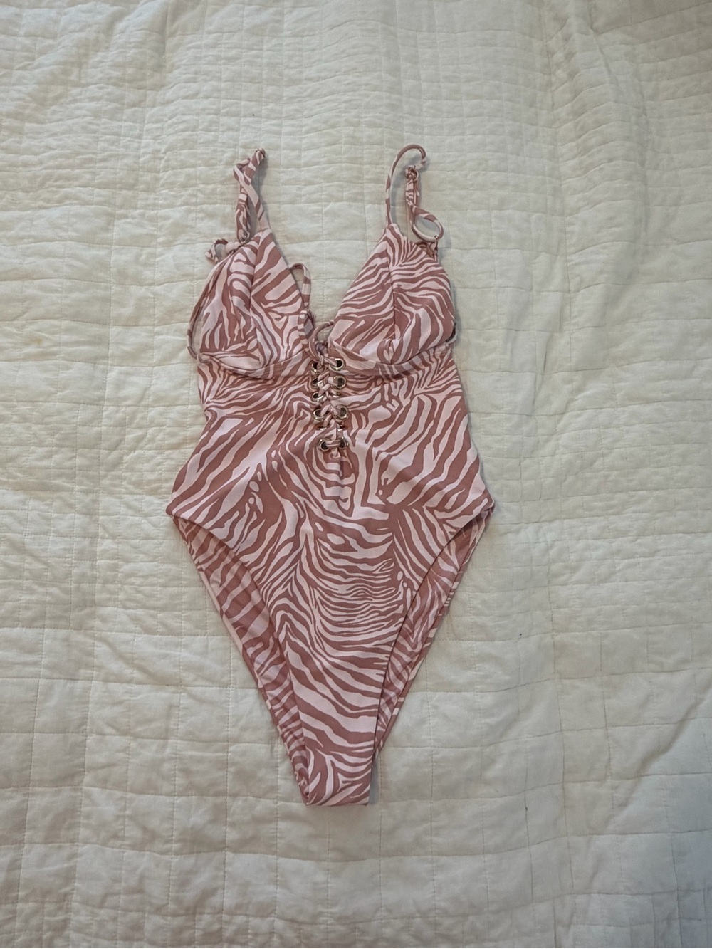 P2F Pink Zebra one-piece swimsuit